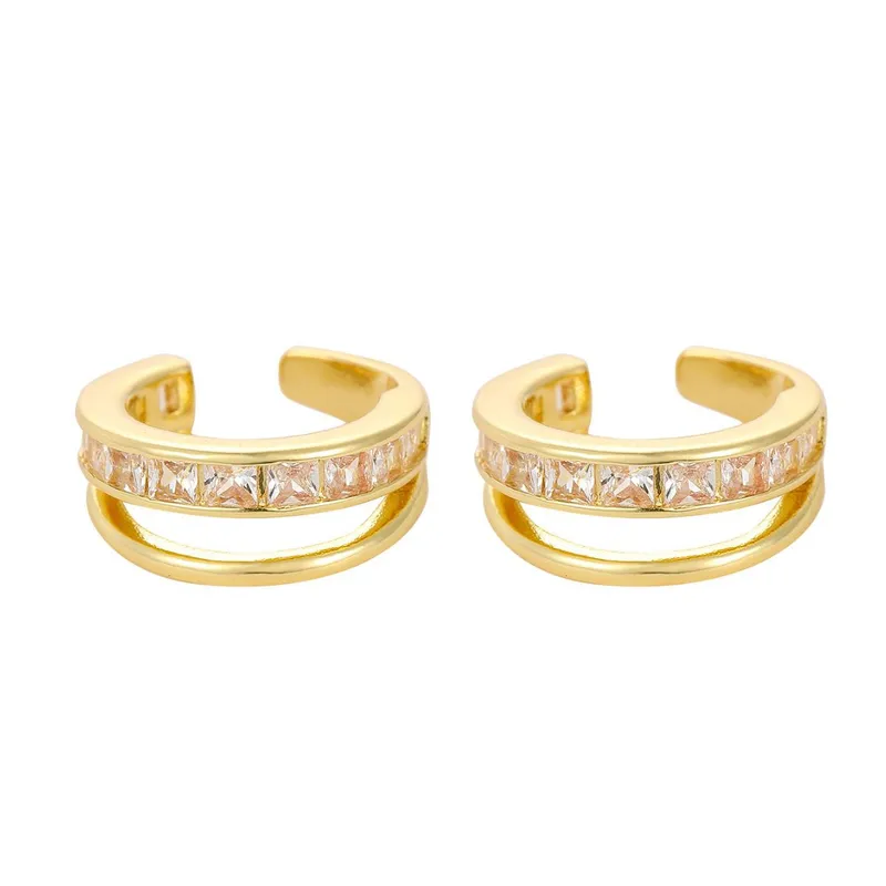 Double Layer Zirconia Ear Cuff